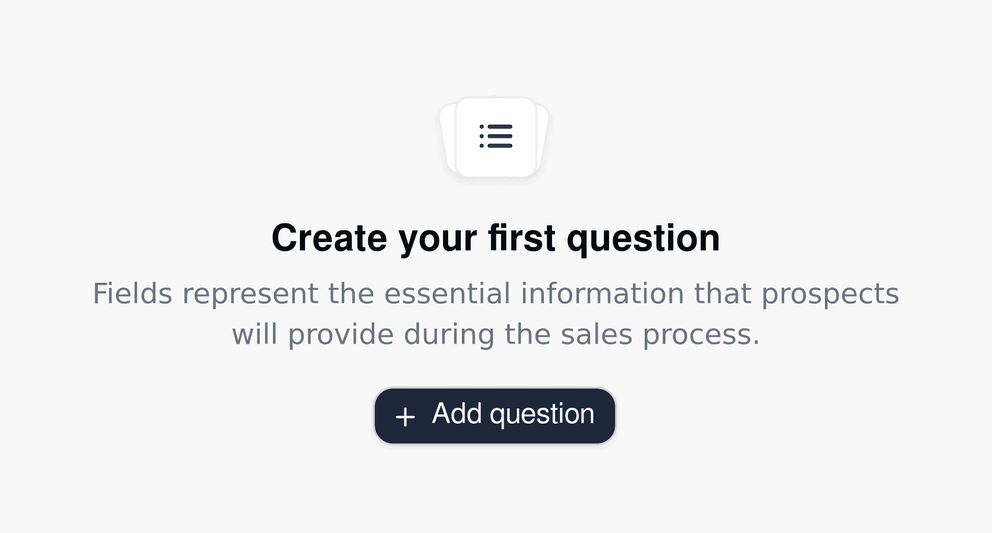 Sales qualification form template creation for sales and business development use case.
