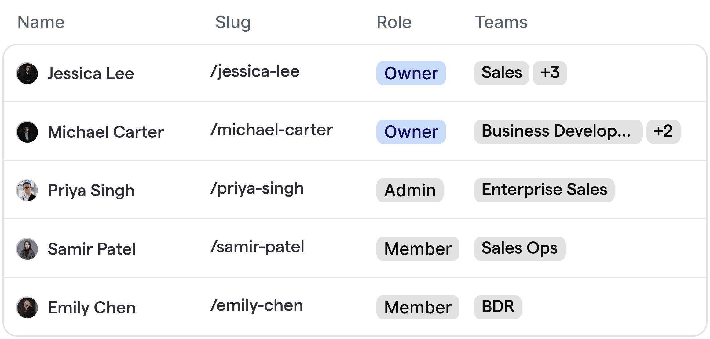 Automated routing for sales representatives and business development team assignments.