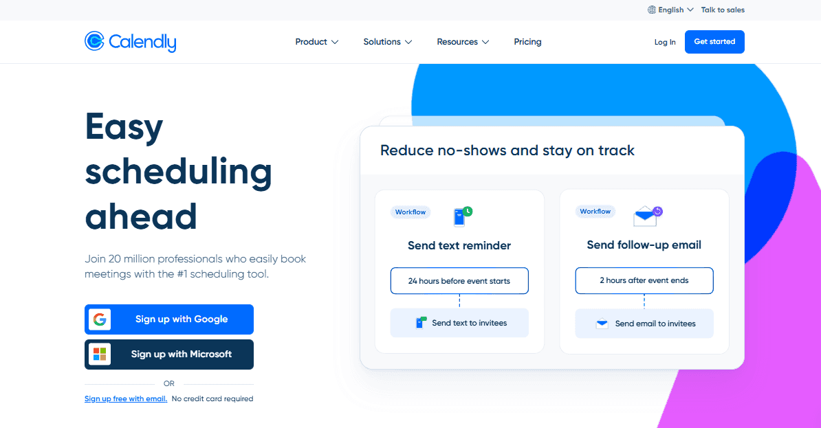 Calendly homepage