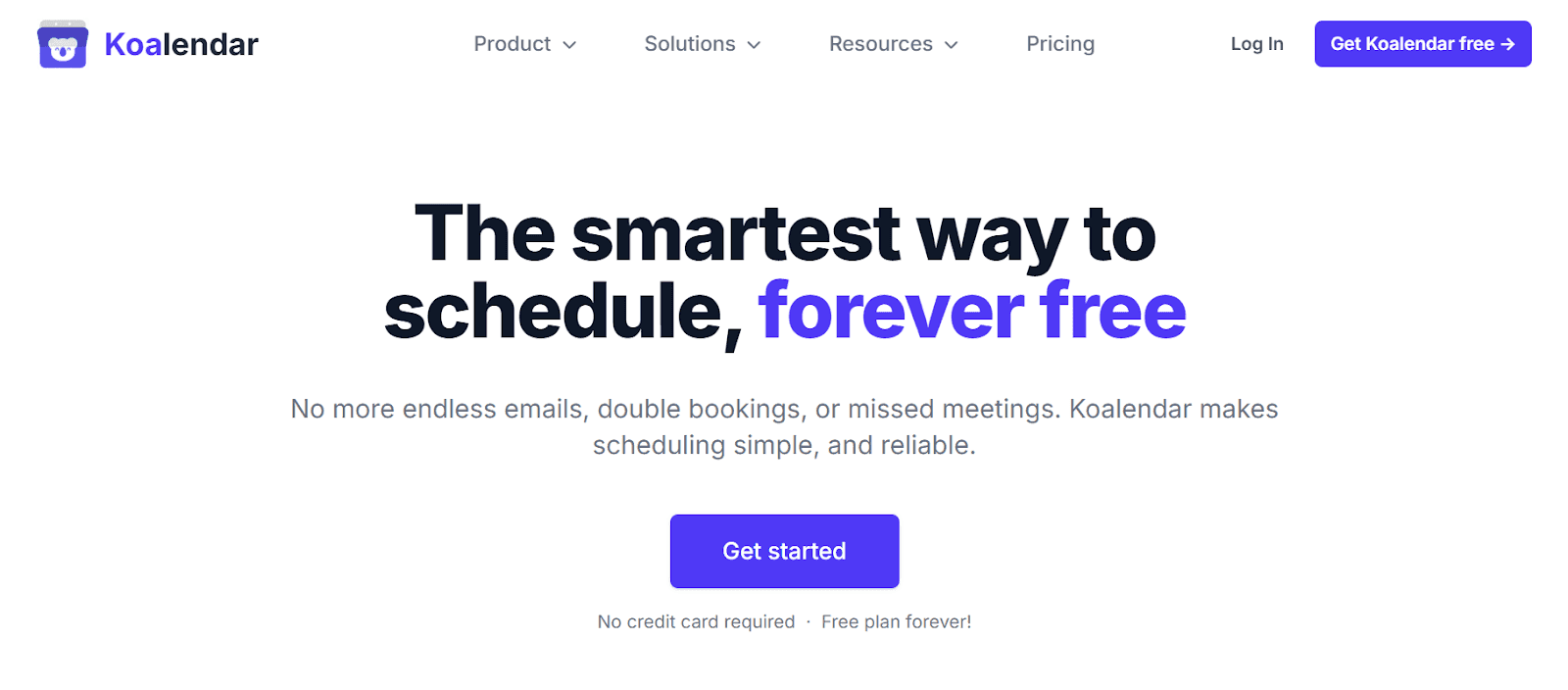 Koalendar homepage