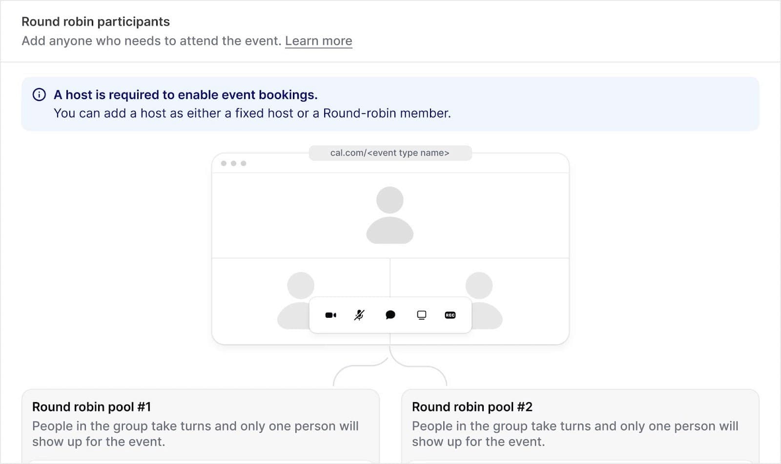 Setting round robin scheduling in Cal.com.