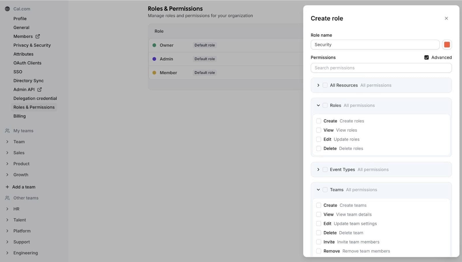 Cal.com makes it easy to set role-based access to your schedules.