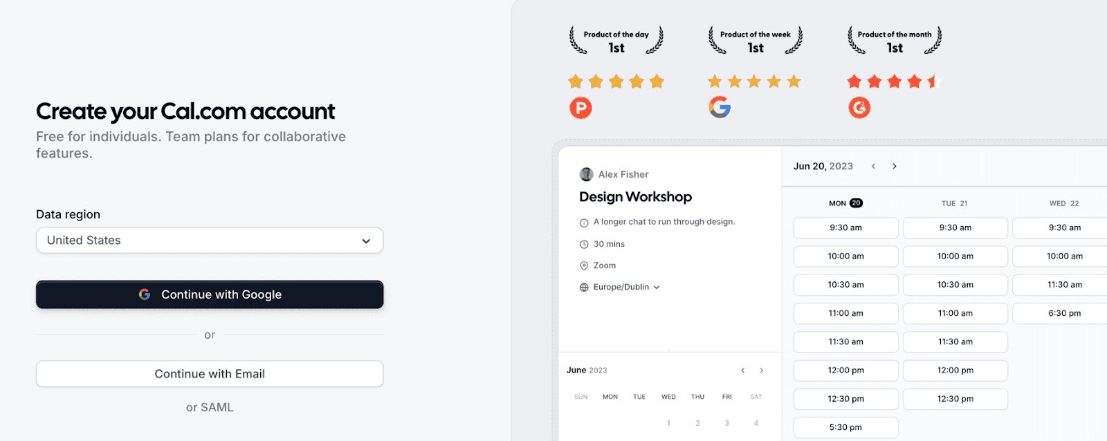Creating a Cal.com account