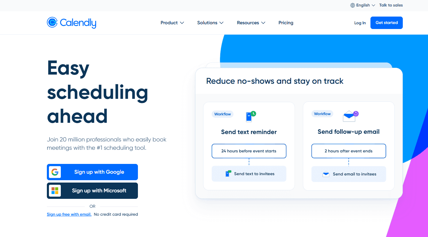Calendly home page