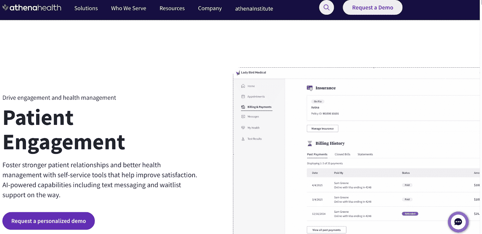 Athenahealth homepage