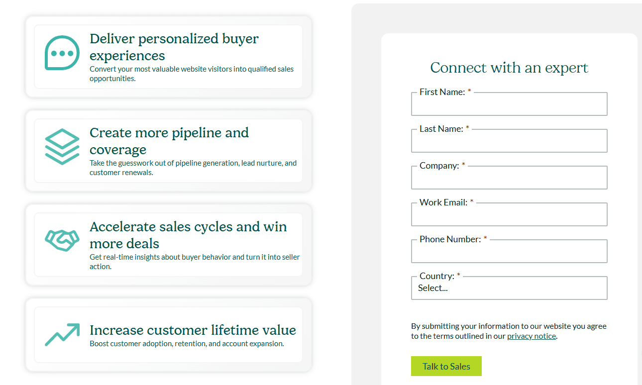 Salesloft form