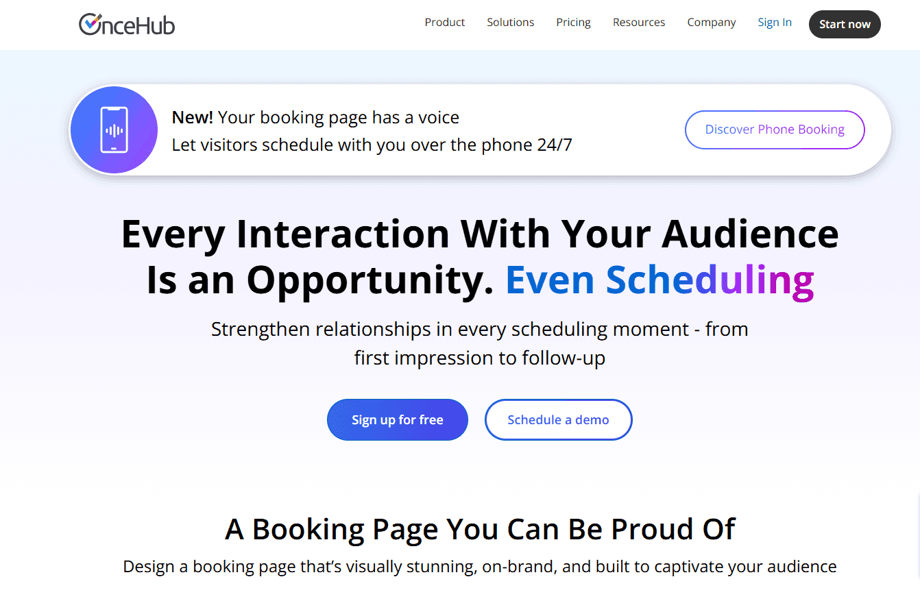OnceHub Homepage