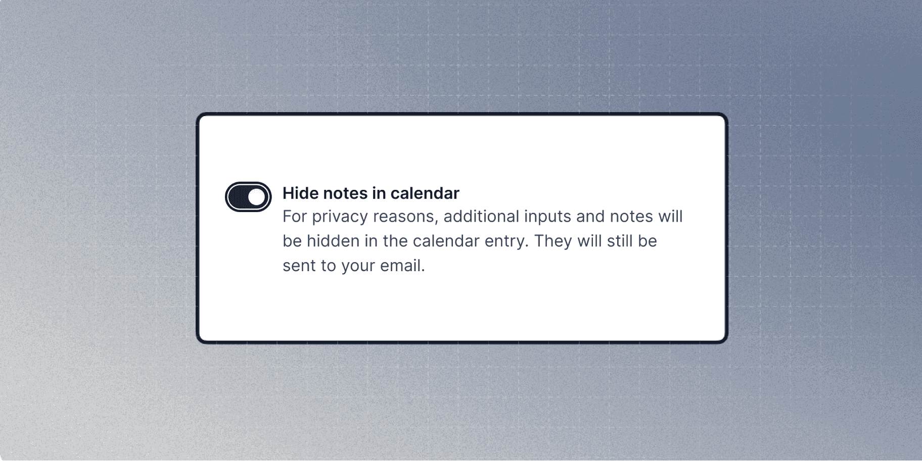 Using Cal.com's "Hide Notes in Calendar" Feature